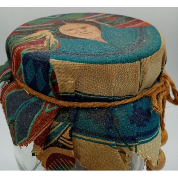 Aviary Glass Jar Native American Art Golden Harvest Southwest Bird Vintage 9.25" - Picture 4 of 15